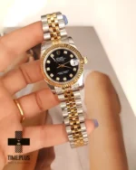 ساعت مچی زنانه رولکس مدل دیت جاست نقره ای و طلایی