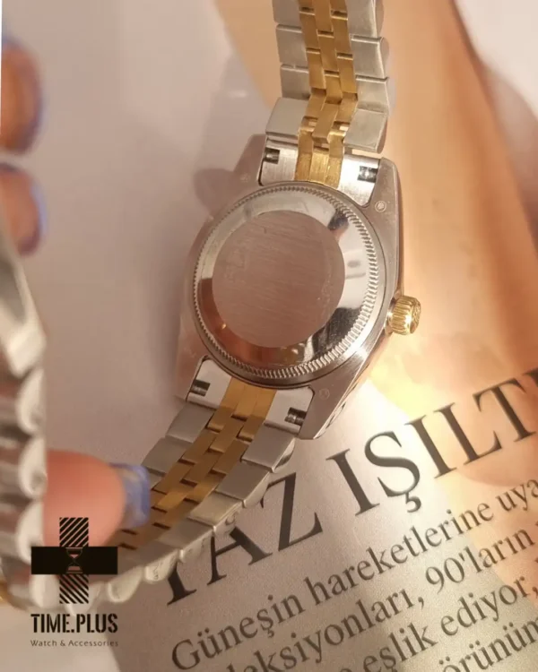 ساعت مچی زنانه رولکس مدل دیت جاست نقره ای و طلایی