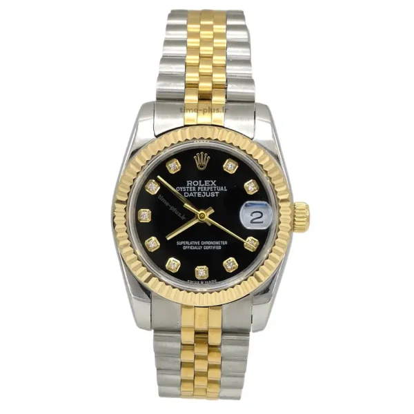 ساعت مچی زنانه رولکس مدل دیت جاست نقره ای و طلایی
