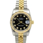 ساعت مچی زنانه رولکس مدل دیت جاست نقره ای و طلایی