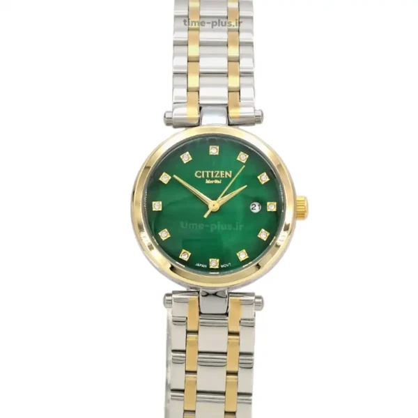 ساعت مچی زنانه سیتی زن مدل تیسوتی تقویم 3 نقره ای طلایی