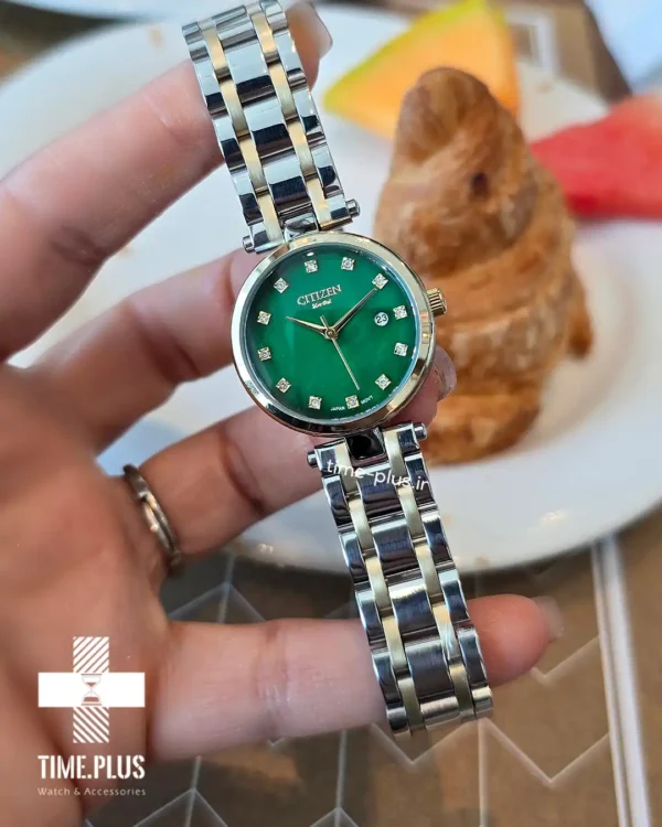 ساعت مچی زنانه سیتی زن مدل تیسوتی تقویم 3 نقره ای طلایی