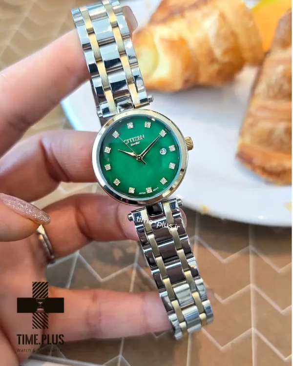 ساعت مچی زنانه سیتی زن مدل تیسوتی تقویم 3 نقره ای طلایی