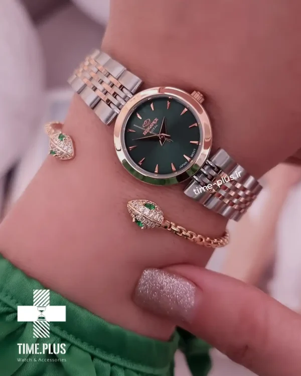 ساعت مچی زنانه الگانس نقره ای رز