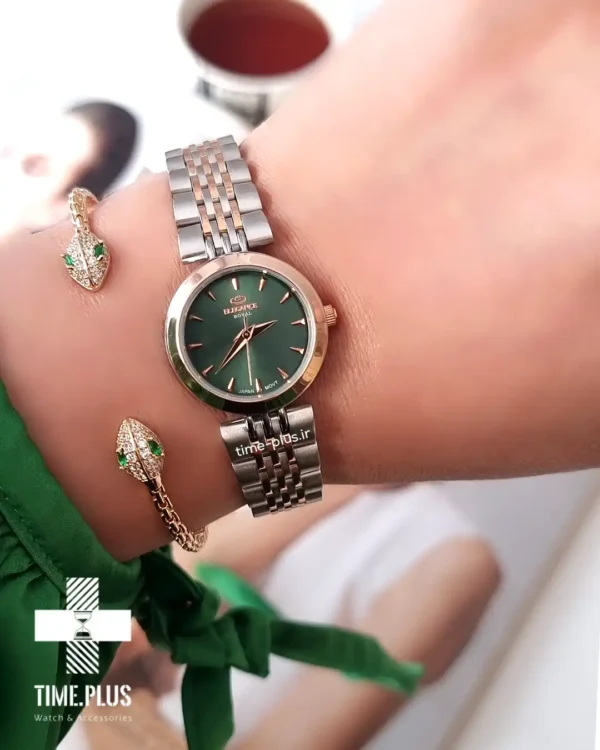 ساعت مچی زنانه الگانس نقره ای رز