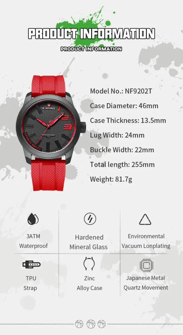 ساعت مچی مردانه نیوی فورس مدل NF9202t مشکی