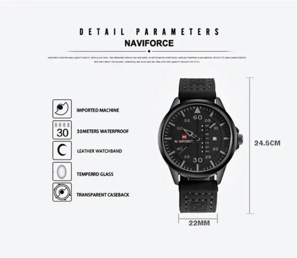 ساعت مچی مردانه نیوی فورس مدل 9074 مشکی