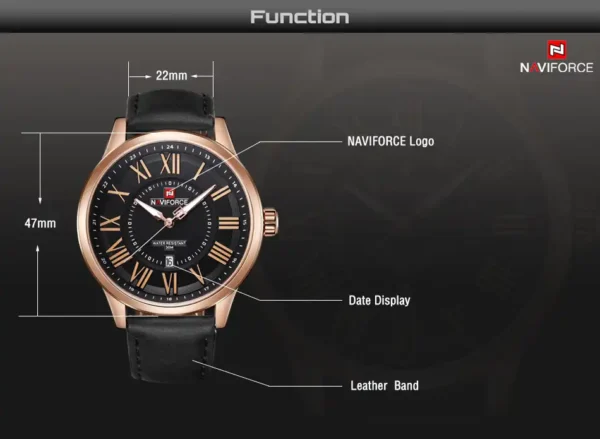 ساعت مچی مردانه نیوی فورس مدل 9126 مشکی