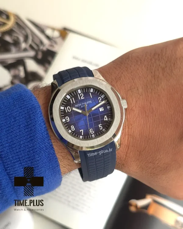 ساعت مچی مردانه پتک فیلیپ مدل آکوانات سرمه ای