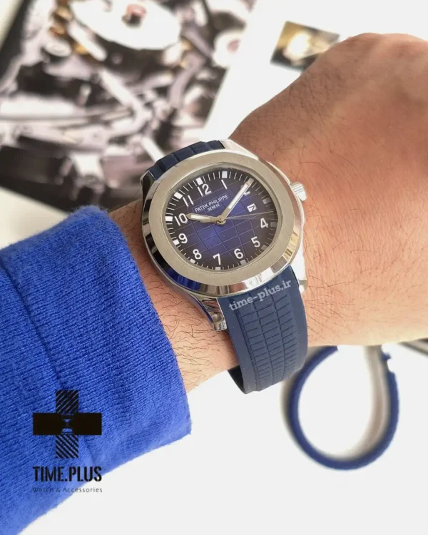 ساعت مچی مردانه پتک فیلیپ مدل آکوانات سرمه ای