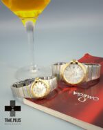 ساعت مچی ست زنانه و مردانه امگا نقره ای