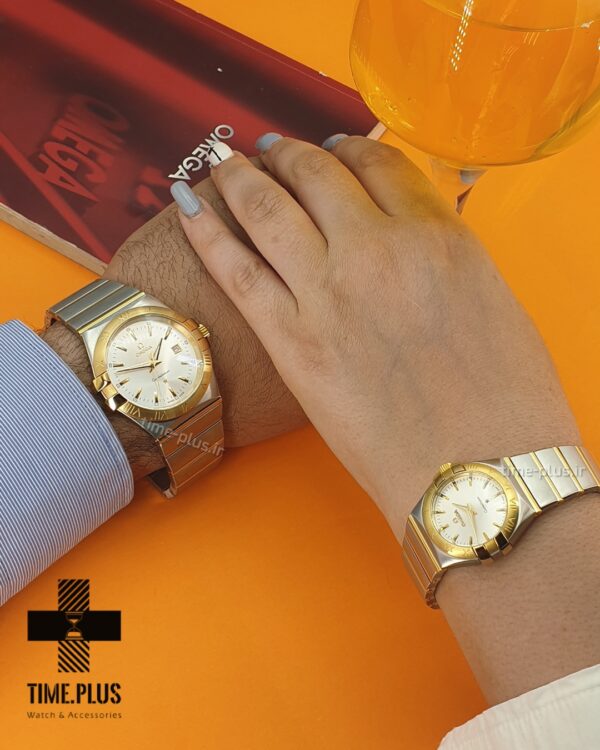 ساعت مچی ست زنانه و مردانه امگا نقره ای