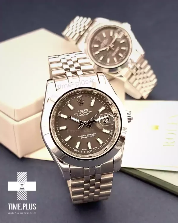 ساعت مچی ست زنانه و مردانه رولکس نقره ای