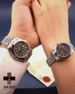 ساعت مچی ست زنانه و مردانه رولکس نقره ای