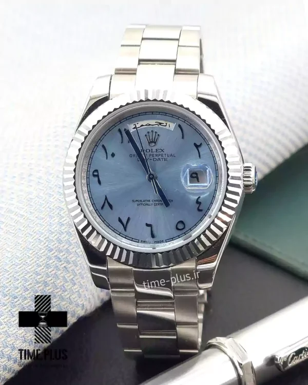 ساعت مچی زنانه رولکس مدل دی دیت عرب ادیشن نقره ای