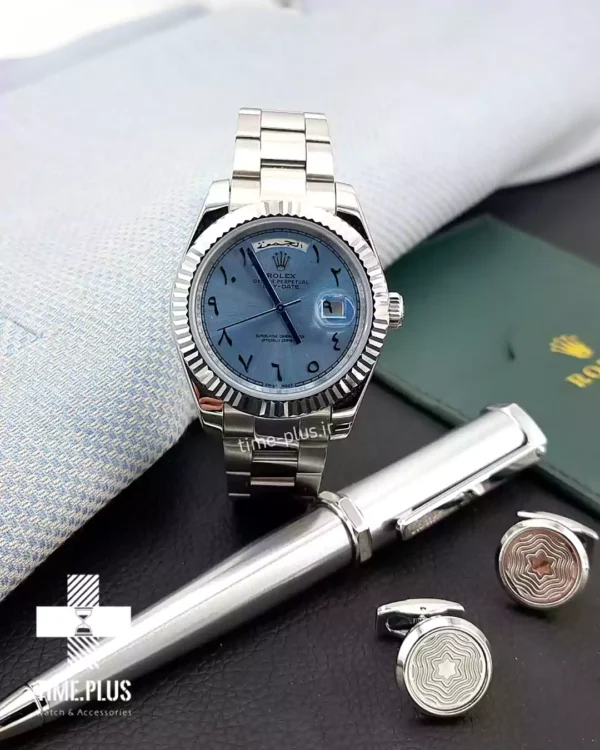 ساعت مچی زنانه رولکس مدل دی دیت عرب ادیشن نقره ای