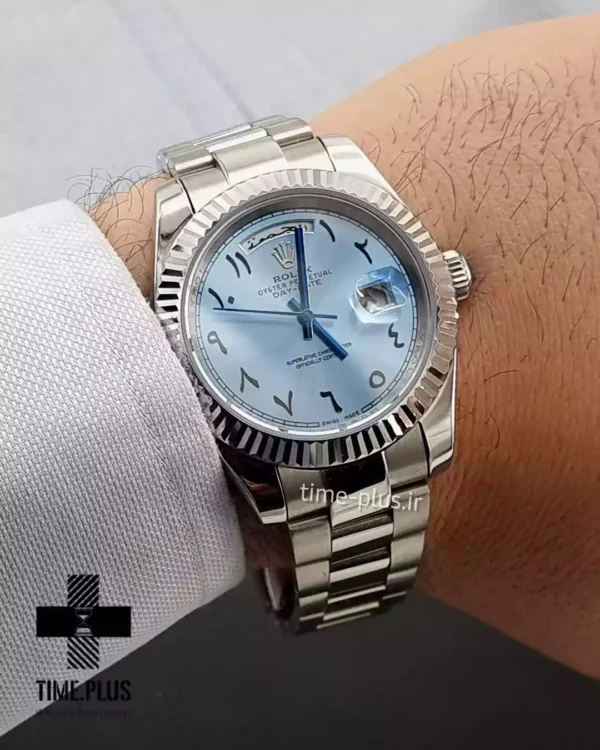 ساعت مچی زنانه رولکس مدل دی دیت عرب ادیشن نقره ای