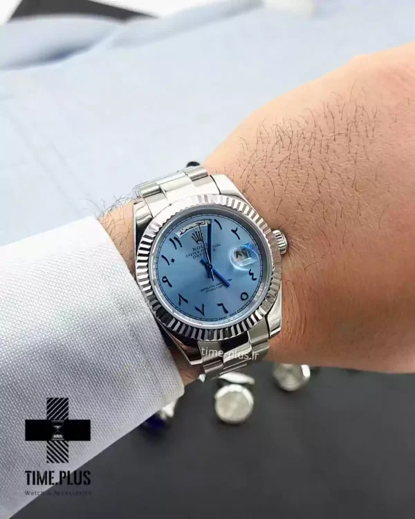 ساعت مچی زنانه رولکس مدل دی دیت عرب ادیشن نقره ای