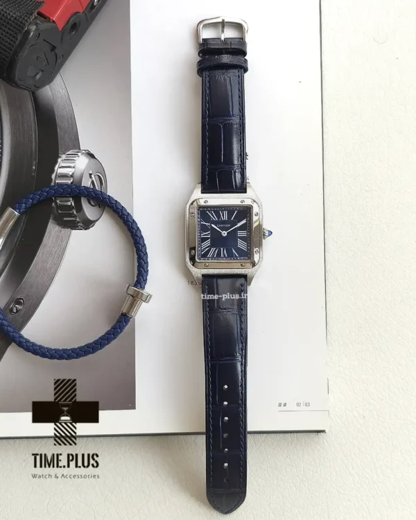 ساعت مچی مردانه کارتیه مدل سانتوز دومونت سرمه ای