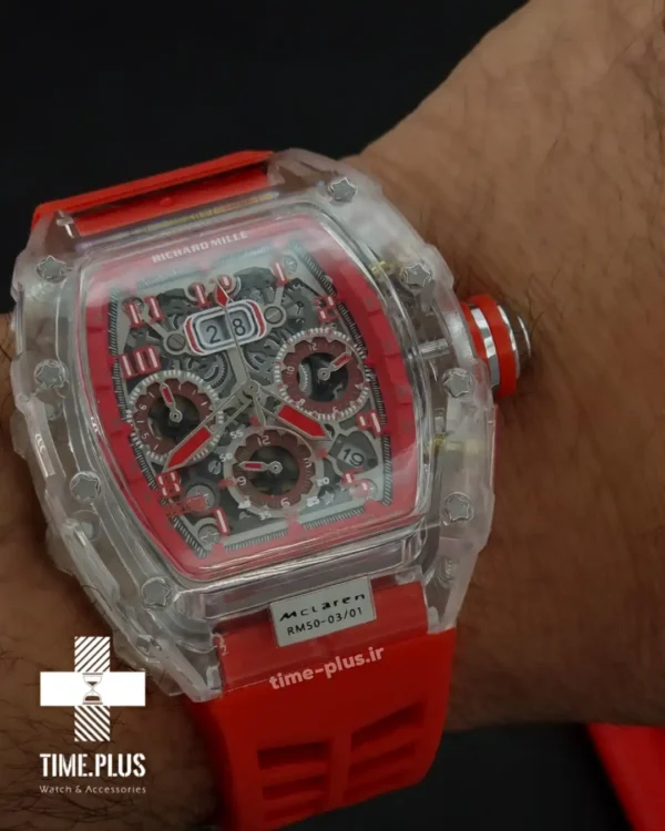 ساعت مچی مردانه ریچارد میل مدل مک لارن طوسی و آبی