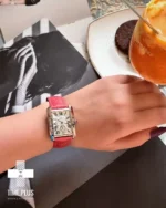 ساعت مچی زنانه کارتیه مدل تانک امریکانا صورتی